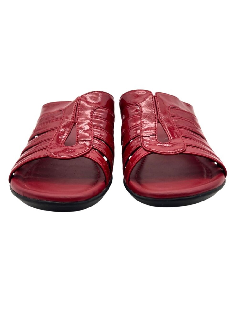 Hannah Comfort Red Slip-On Sandals With Cutout Strap Design Womens Shoes Size 6M - Picture 7 of 12